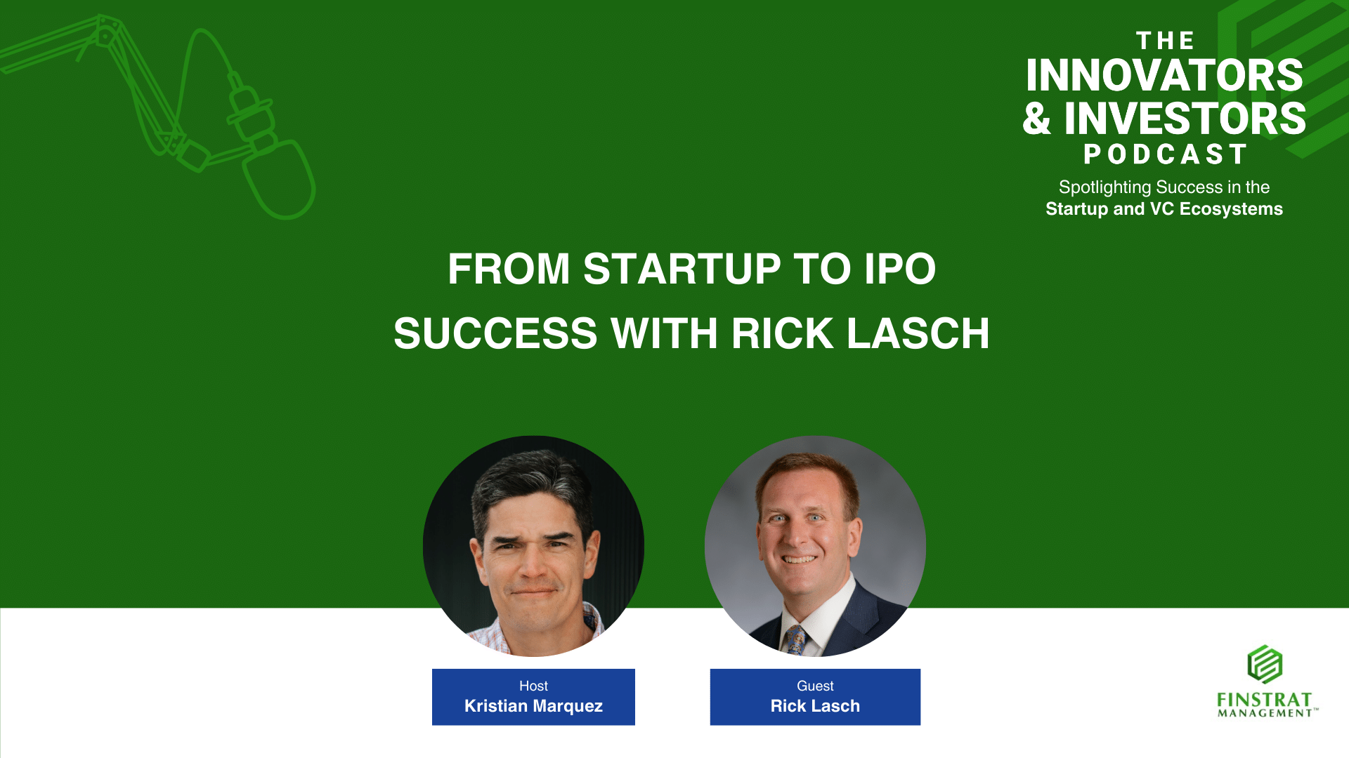 The Innovators & Investors Podcast Cover Art with Rick Lasch Hosted by Kristian Marquez