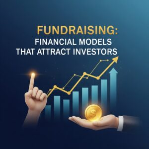 Image depicting a rising financial chart above a hand holding a coin representing successful fundraising.