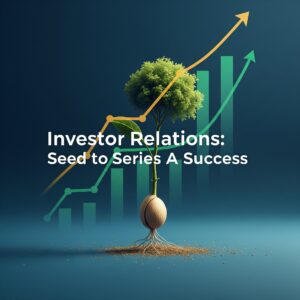 Image depicting a growing tree in front of a rising chart symbolizes the journey from a Seed round to Series A.