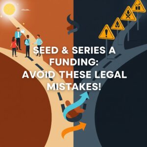 This image shows two paths: a bright, clear road to success and a dark, winding road with legal warning signs.