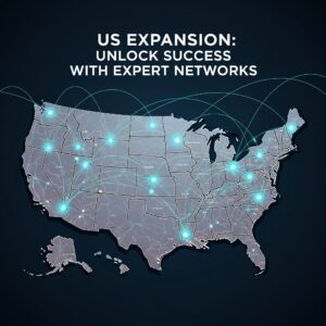 Image depicting a network of glowing hubs and connections spanning across a map of the United States.