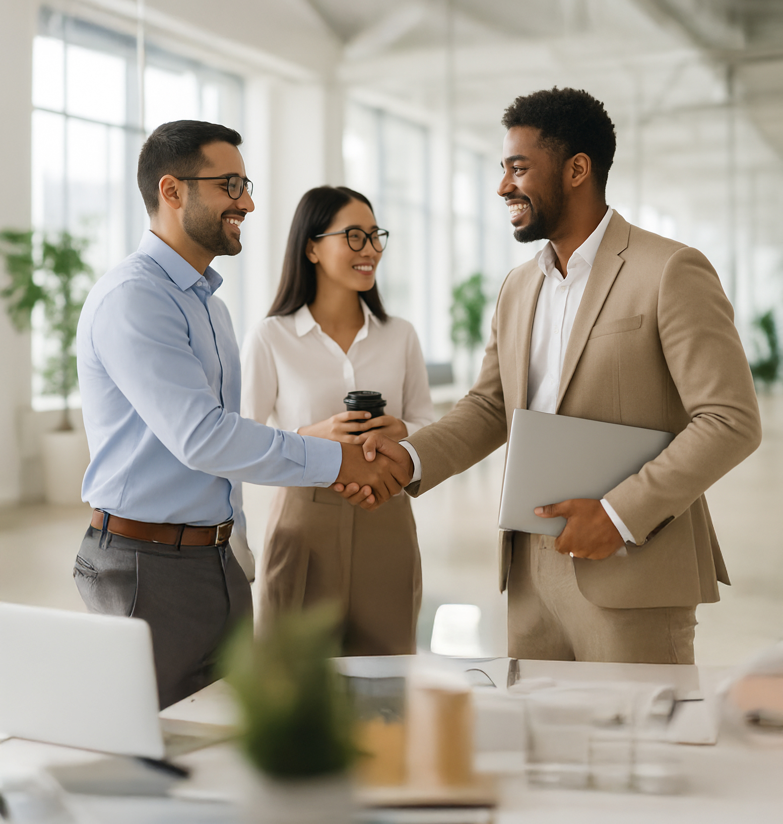 Investors and Founders shaking hands